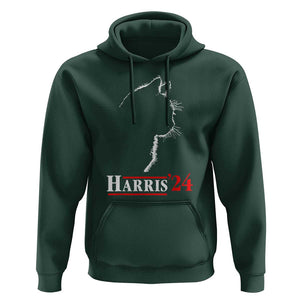 Harris 2024 Hoodie Cat Ladies For Kamala '24 Madam President TS02 Dark Forest Green Print Your Wear