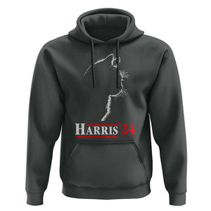 Harris 2024 Hoodie Cat Ladies For Kamala '24 Madam President TS02 Dark Heather Print Your Wear