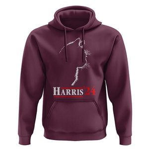 Harris 2024 Hoodie Cat Ladies For Kamala '24 Madam President TS02 Maroon Print Your Wear