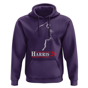 Harris 2024 Hoodie Cat Ladies For Kamala '24 Madam President TS02 Purple Print Your Wear