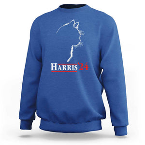 Harris 2024 Sweatshirt Cat Ladies For Kamala '24 Madam President TS02 Royal Blue Print Your Wear