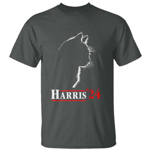 Harris 2024 T Shirt Cat Ladies For Kamala '24 Madam President TS02 Dark Heather Print Your Wear