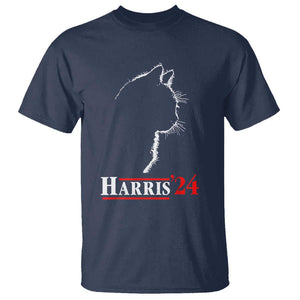 Harris 2024 T Shirt Cat Ladies For Kamala '24 Madam President TS02 Navy Print Your Wear