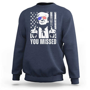 Trump 2024 Sweatshirt You Missed US American Flag Retro TS02 Navy Print Your Wear