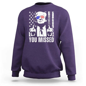 Trump 2024 Sweatshirt You Missed US American Flag Retro TS02 Purple Print Your Wear