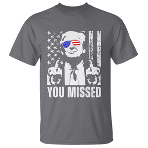 Trump 2024 T Shirt You Missed US American Flag Retro TS02 Charcoal Print Your Wear