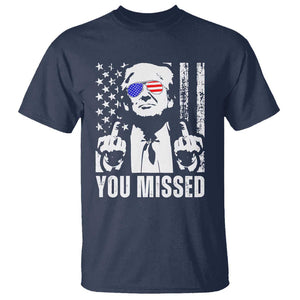 Trump 2024 T Shirt You Missed US American Flag Retro TS02 Navy Print Your Wear