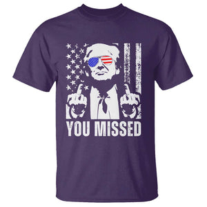 Trump 2024 T Shirt You Missed US American Flag Retro TS02 Purple Print Your Wear