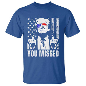 Trump 2024 T Shirt You Missed US American Flag Retro TS02 Royal Blue Print Your Wear