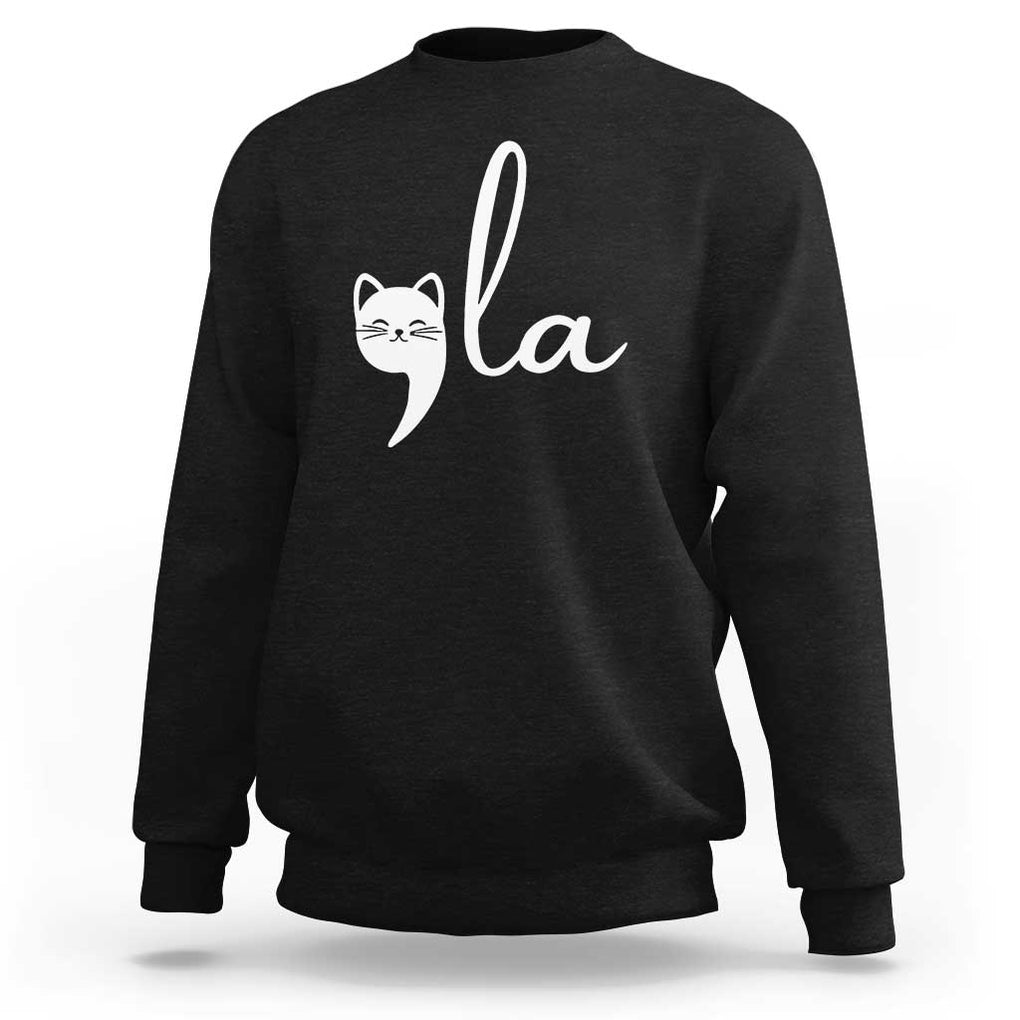 Comma La Kamala Harris Sweatshirt Retro Cat For Madam President 2024 TS02 Black Print Your Wear