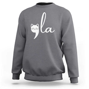 Comma La Kamala Harris Sweatshirt Retro Cat For Madam President 2024 TS02 Charcoal Print Your Wear