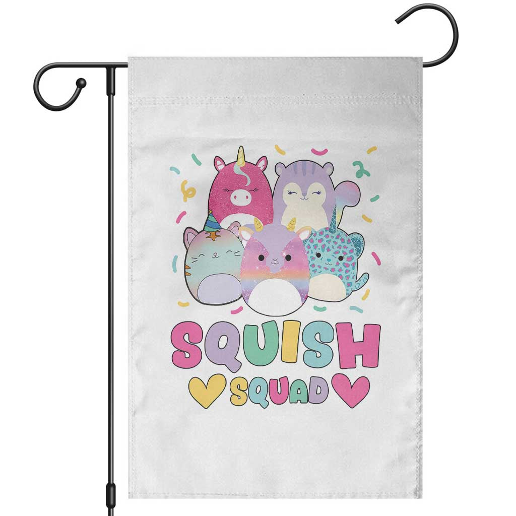 Kawaii Plush Animals Squish Squad Graphic Garden Flag Cute Pastel Animal Party Confetti