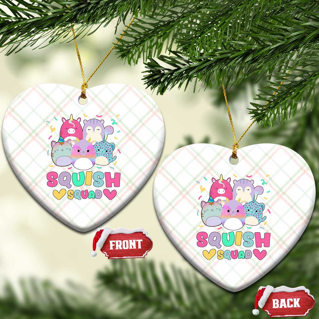 Kawaii Plush Animals Squish Squad Graphic Ceramic Ornament Cute Pastel Animal Party Confetti