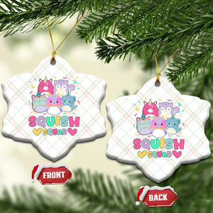 Kawaii Plush Animals Squish Squad Graphic Ceramic Ornament Cute Pastel Animal Party Confetti