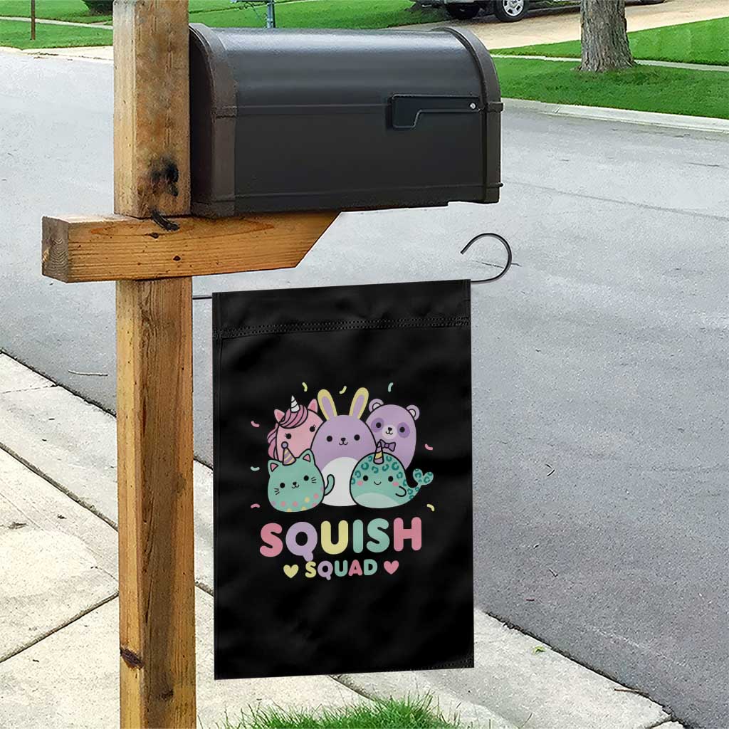 Kawaii Pastel Squish Squad Graphic Garden Flag Cute Rainbow Animal Friends
