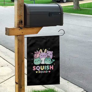 Kawaii Pastel Squish Squad Graphic Garden Flag Cute Rainbow Animal Friends