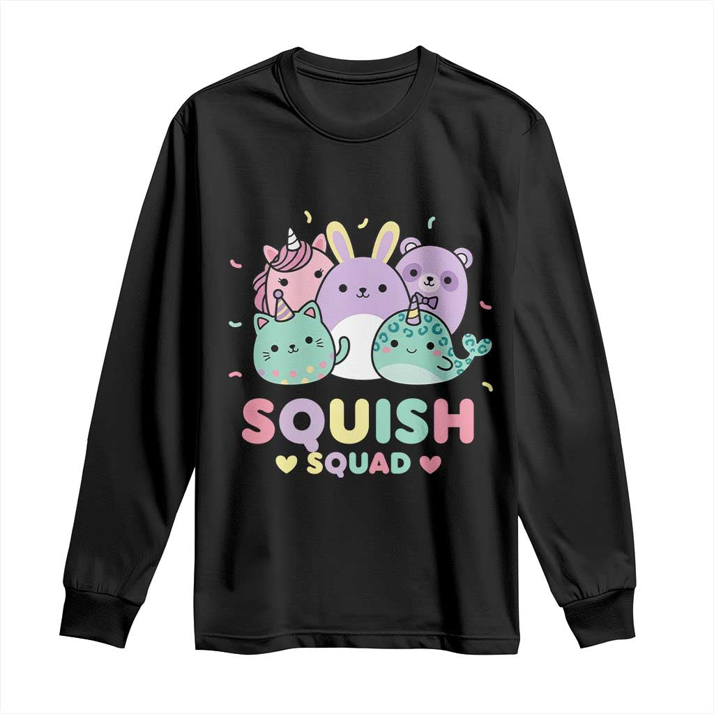 Kawaii Pastel Squish Squad Graphic Long Sleeve Shirt Cute Rainbow Animal Friends