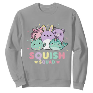 Kawaii Pastel Squish Squad Graphic Sweatshirt Cute Rainbow Animal Friends