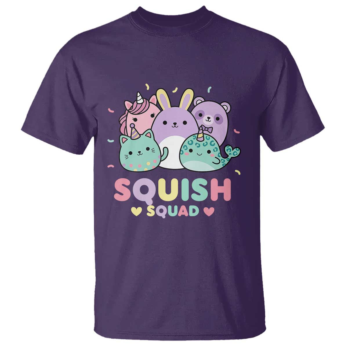 Kawaii Pastel Squish Squad Graphic T Shirt Cute Rainbow Animal Friends