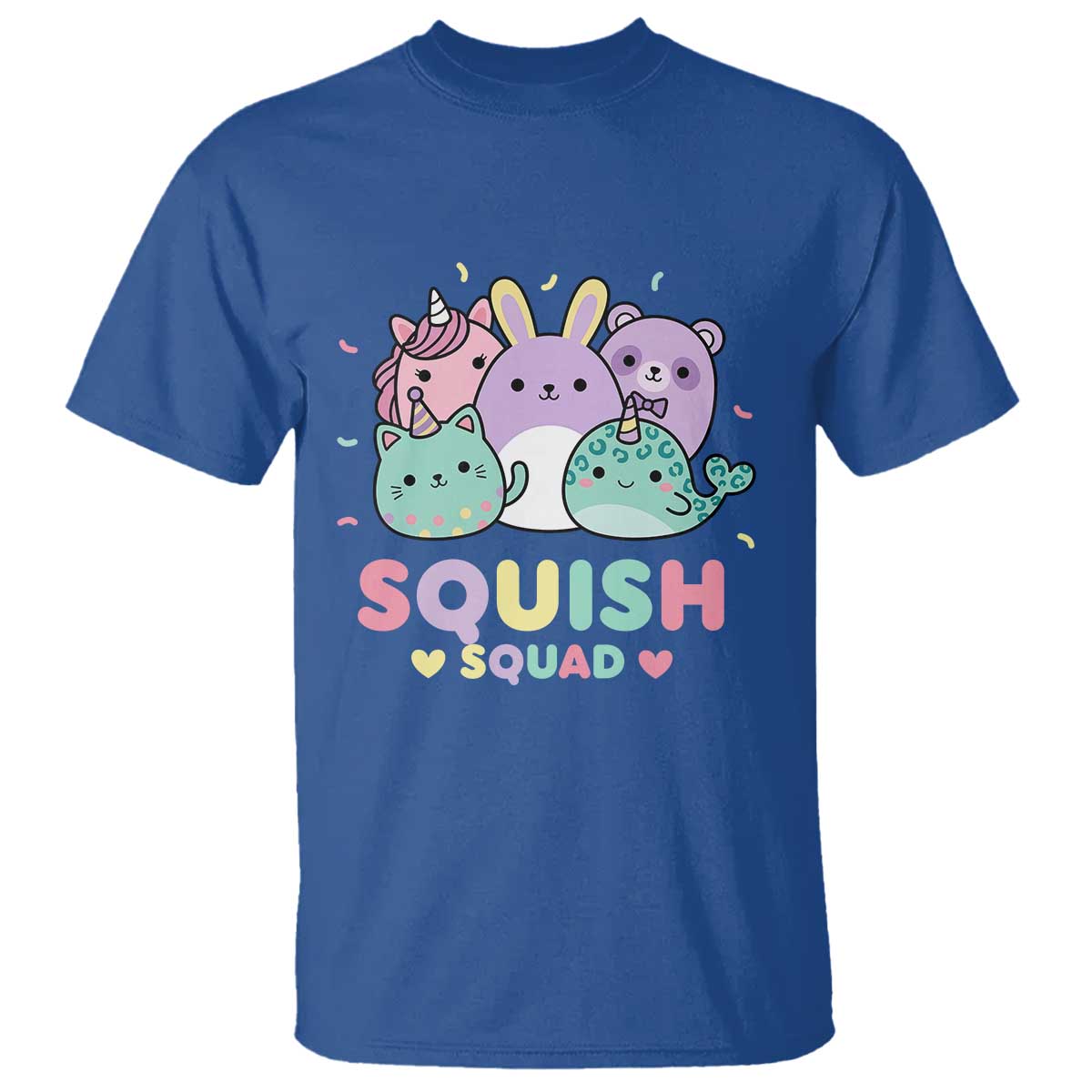 Kawaii Pastel Squish Squad Graphic T Shirt Cute Rainbow Animal Friends