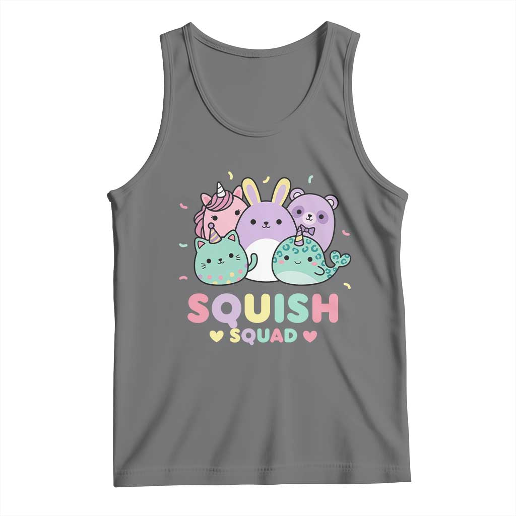 Kawaii Pastel Squish Squad Graphic Tank Top Cute Rainbow Animal Friends