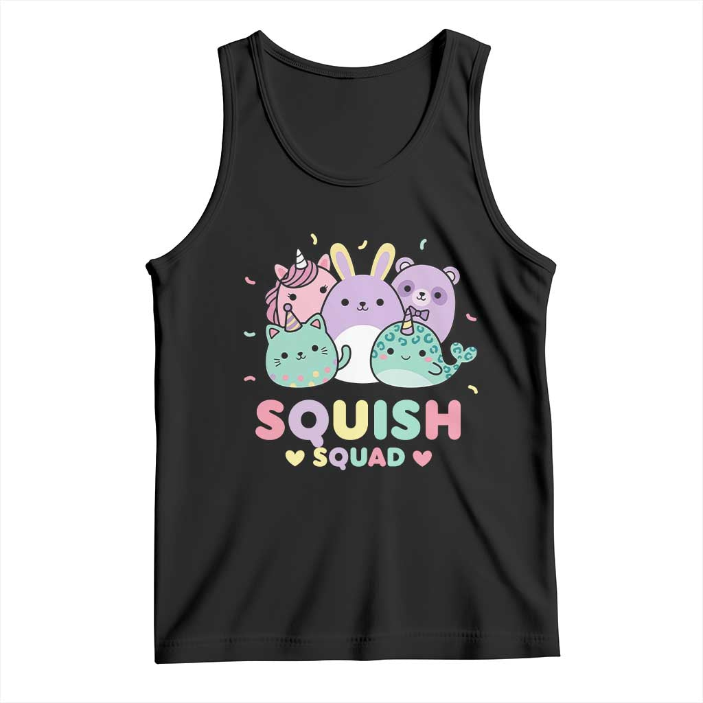 Kawaii Pastel Squish Squad Graphic Tank Top Cute Rainbow Animal Friends