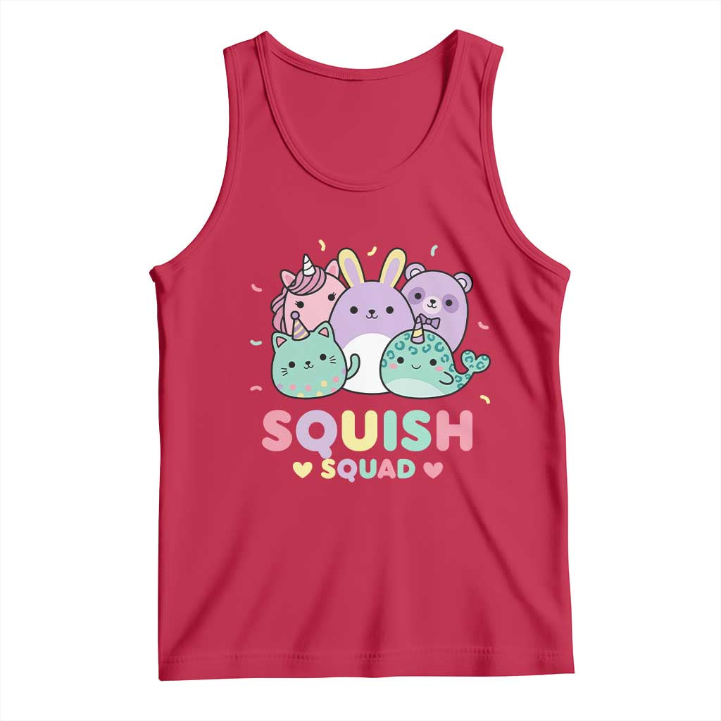 Kawaii Pastel Squish Squad Graphic Tank Top Cute Rainbow Animal Friends