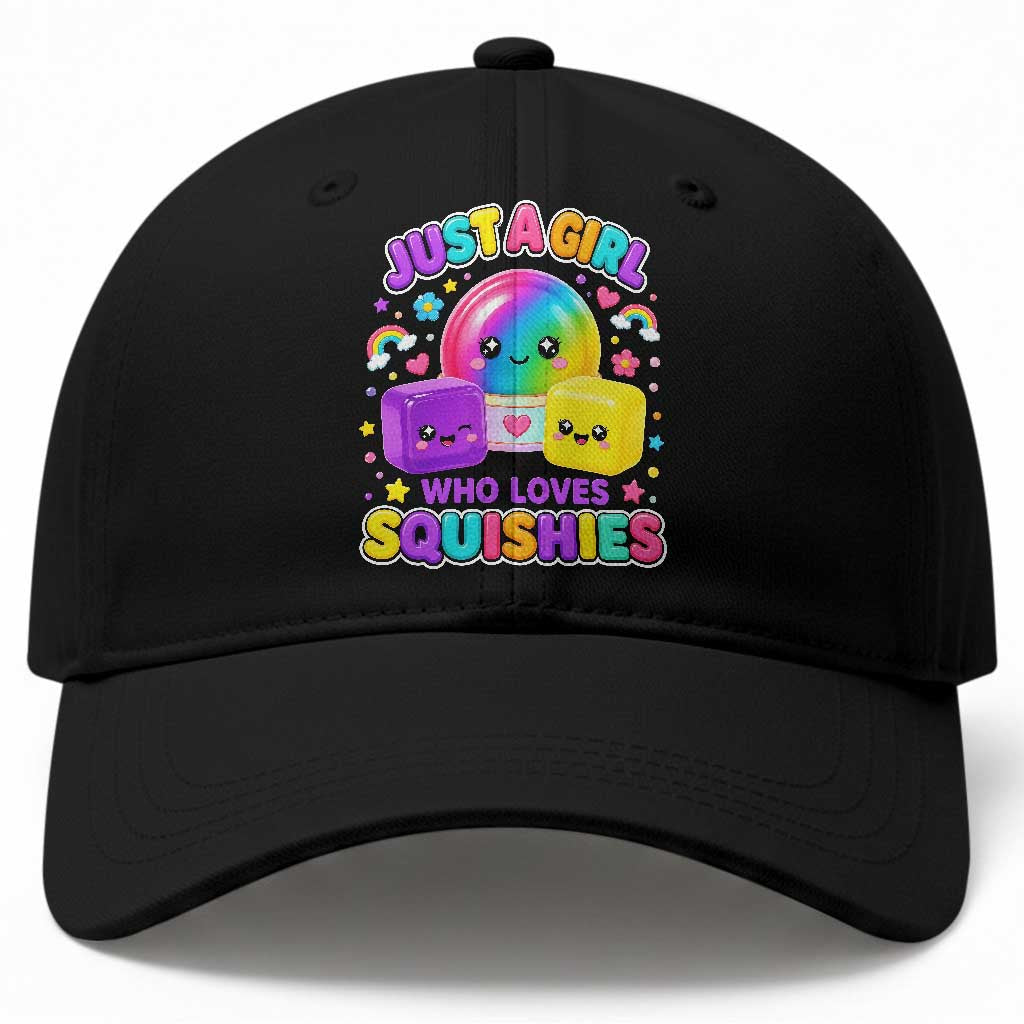 Just A Girl Who Loves Squishies Graphic Baseball Cap Kawaii Rainbow Squish Squad Lover
