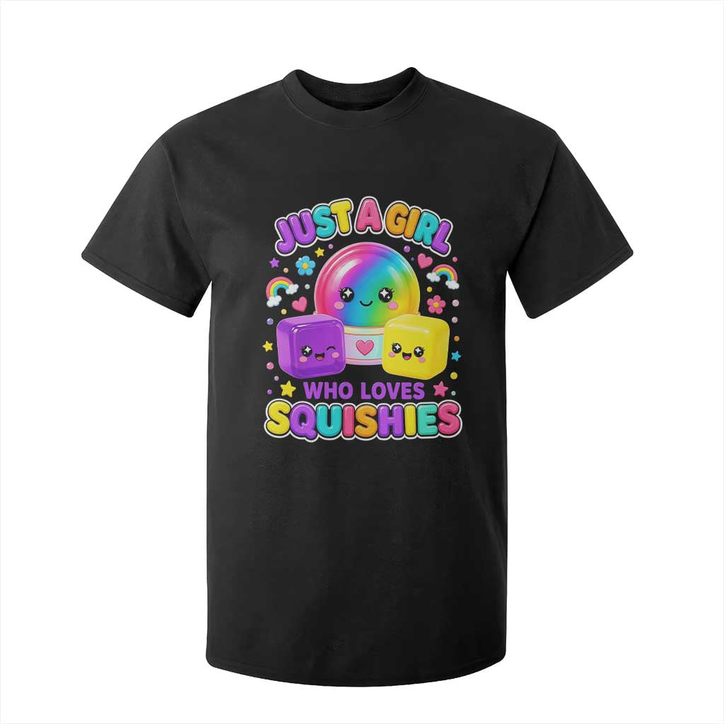 Just A Girl Who Loves Squishies Graphic T Shirt For Kid Kawaii Rainbow Squish Squad Lover