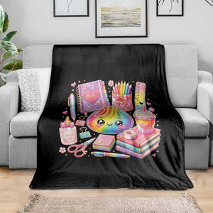 Kawaii Glitter Dumpling Teacher Stationeries Graphic Throw Blanket Cute Back To School for Teachers