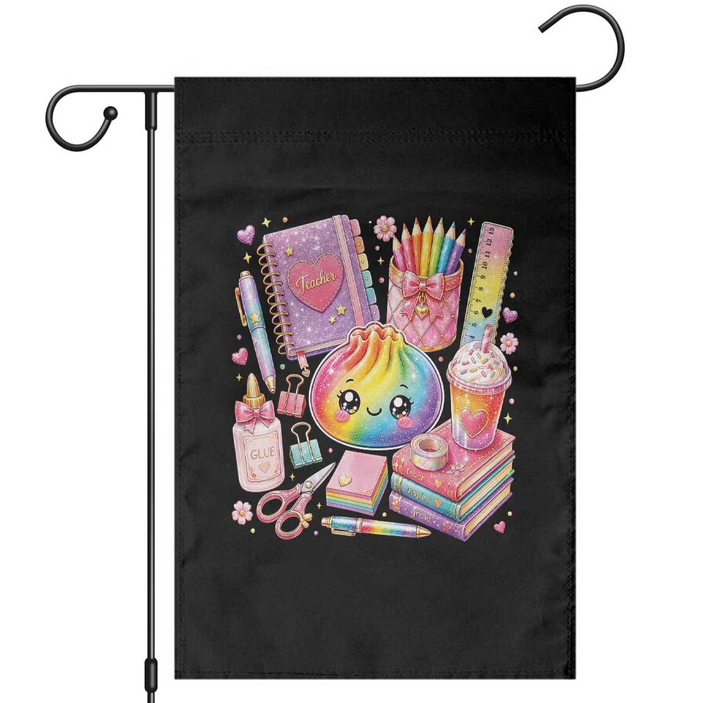 Kawaii Glitter Dumpling Teacher Stationeries Graphic Garden Flag Cute Back To School for Teachers