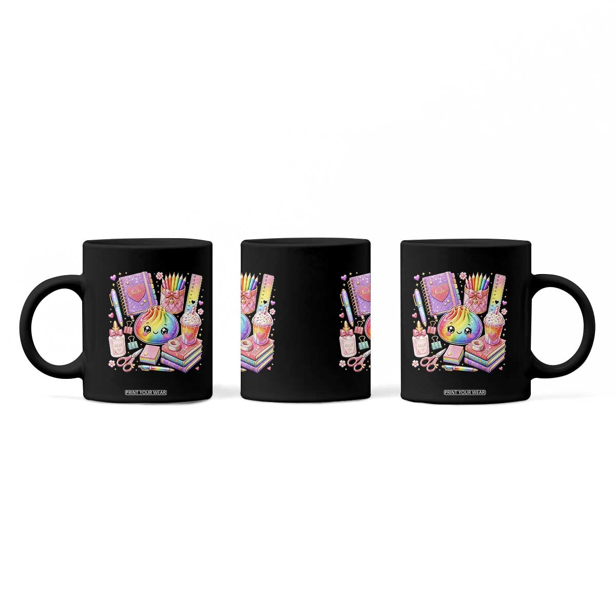 Kawaii Glitter Dumpling Teacher Stationeries Graphic Coffee Mug Cute Back To School for Teachers