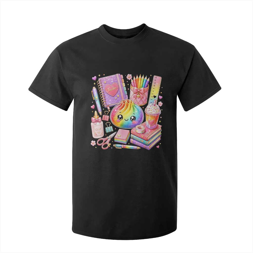 Kawaii Glitter Dumpling Teacher Stationeries Graphic T Shirt For Kid Cute Back To School for Teachers