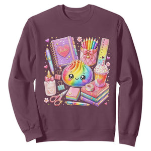 Kawaii Glitter Dumpling Teacher Stationeries Graphic Sweatshirt Cute Back To School for Teachers