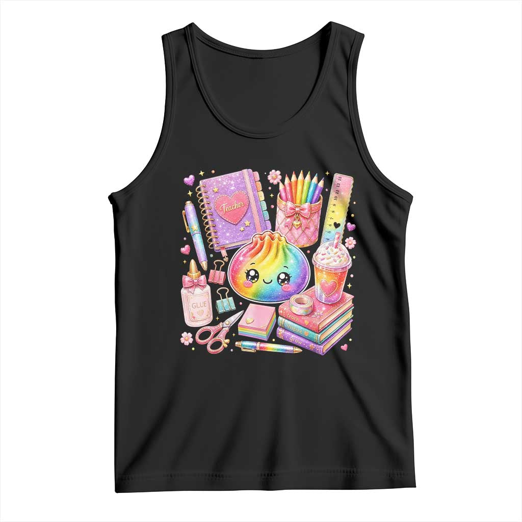 Kawaii Glitter Dumpling Teacher Stationeries Graphic Tank Top Cute Back To School for Teachers