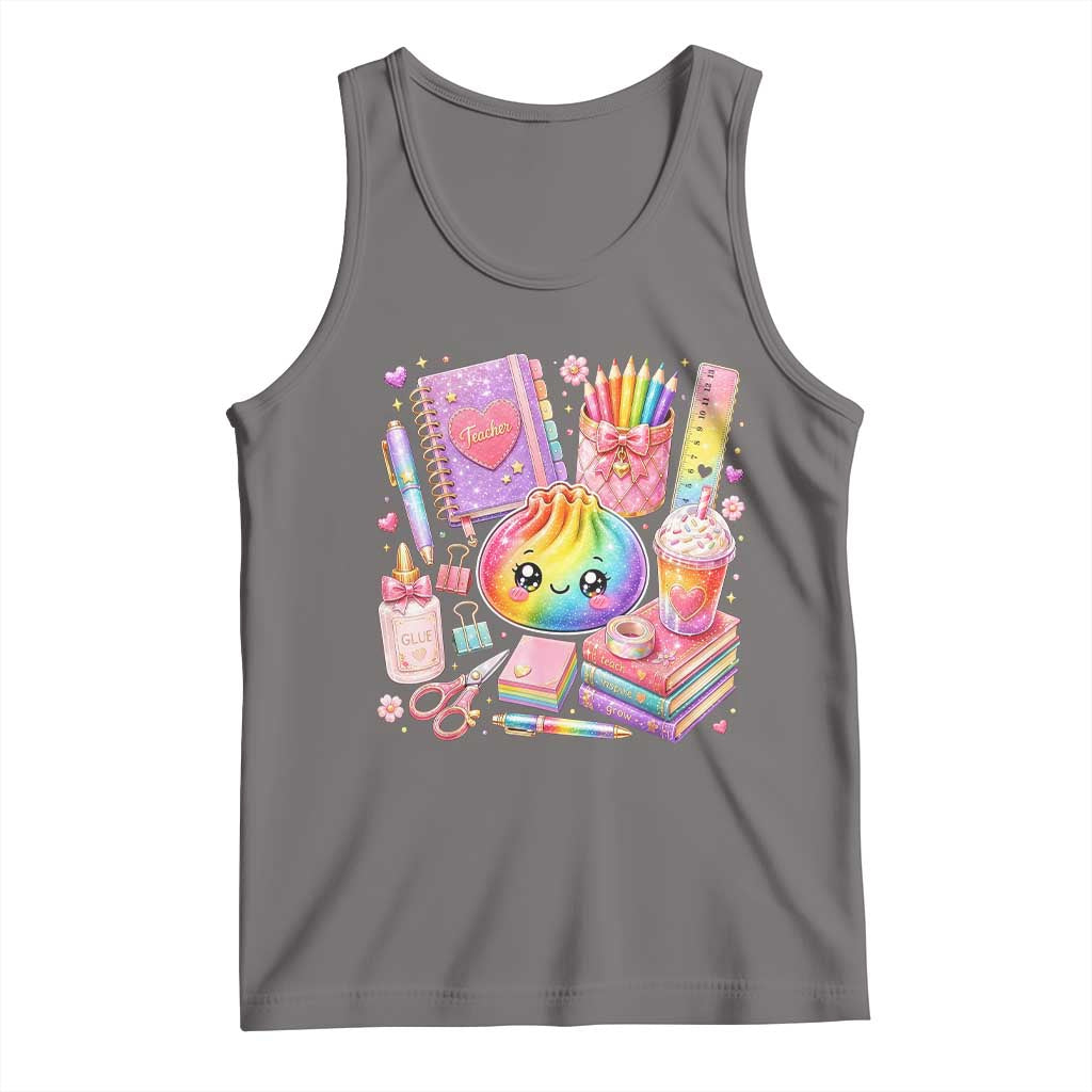 Kawaii Glitter Dumpling Teacher Stationeries Graphic Tank Top Cute Back To School for Teachers