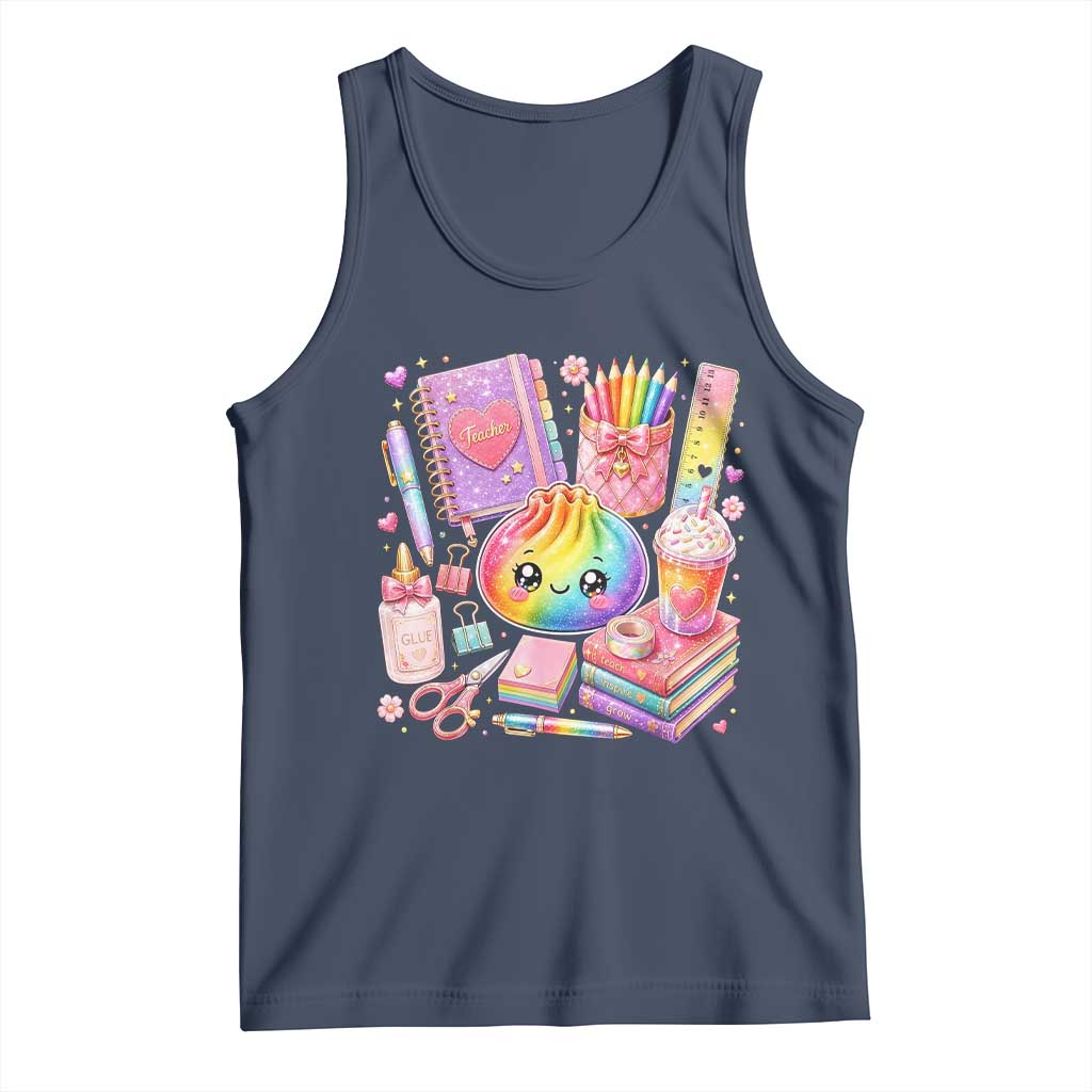 Kawaii Glitter Dumpling Teacher Stationeries Graphic Tank Top Cute Back To School for Teachers