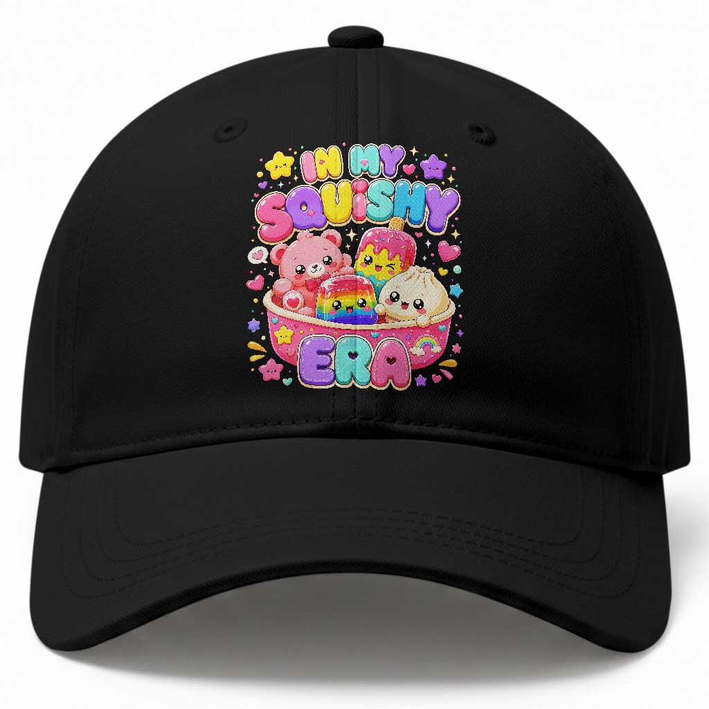 In My Squishy Era Kawaii Food Bowl Graphic Baseball Cap Cute Retro Pastel Dumpling Popsicle Bear Aesthetic