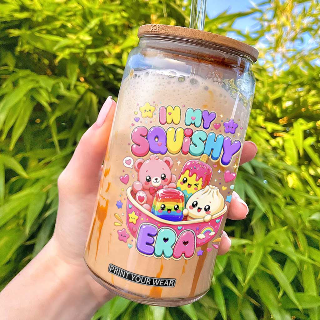 In My Squishy Era Kawaii Food Bowl Graphic Glass Can Cute Retro Pastel Dumpling Popsicle Bear Aesthetic