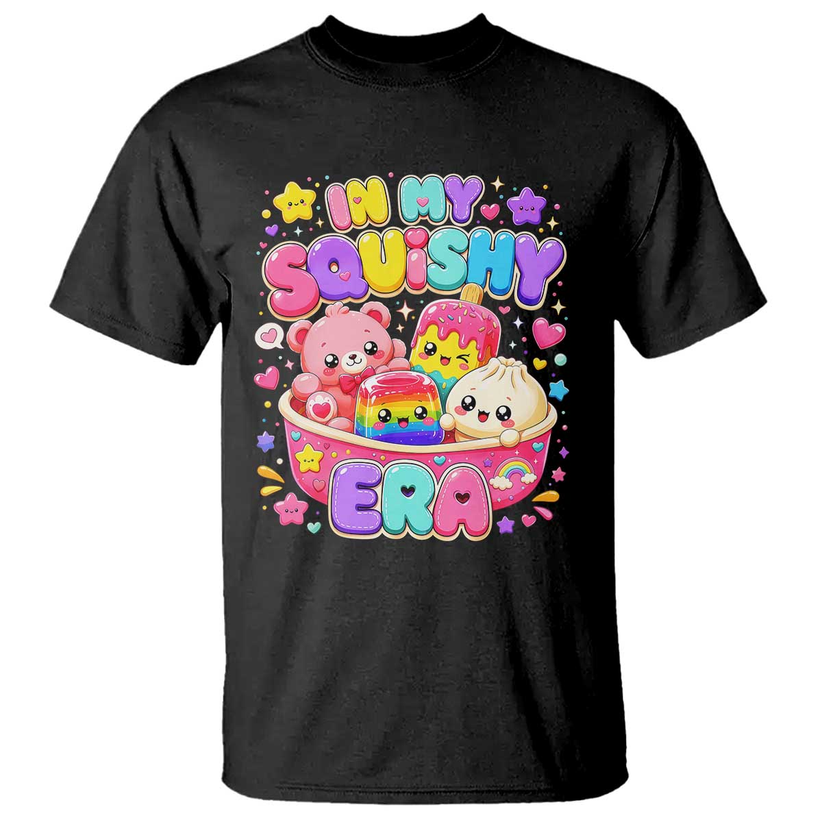 In My Squishy Era Kawaii Food Bowl Graphic T Shirt Cute Retro Pastel Dumpling Popsicle Bear Aesthetic