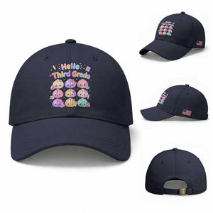Hello Third Grade Kawaii Glitter Dumplings Graphic Baseball Cap Cute Back To School 3rd Grade Girls