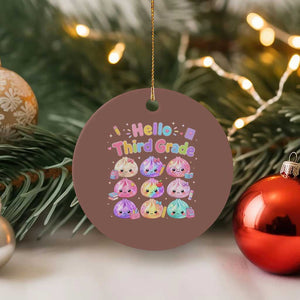 Hello Third Grade Kawaii Glitter Dumplings Graphic Ceramic Ornament Cute Back To School 3rd Grade Girls