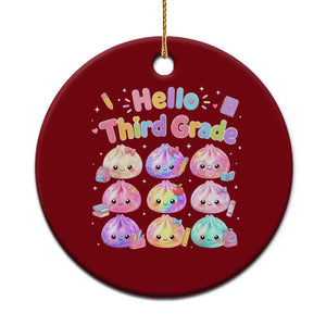 Hello Third Grade Kawaii Glitter Dumplings Graphic Ceramic Ornament Cute Back To School 3rd Grade Girls