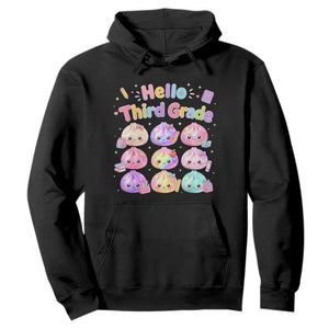 Hello Third Grade Kawaii Glitter Dumplings Graphic Hoodie Cute Back To School 3rd Grade Girls