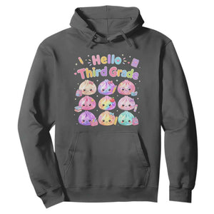 Hello Third Grade Kawaii Glitter Dumplings Graphic Hoodie Cute Back To School 3rd Grade Girls