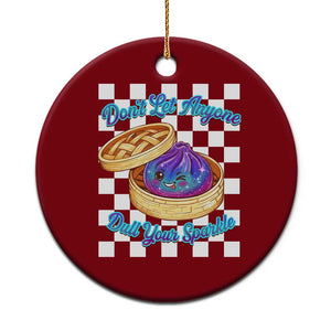 Kawaii Glitter Dumpling Graphic Inspirational Quote Ceramic Ornament Dont Let Anyone Dull Your Sparkle Cute Bamboo Steamer
