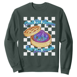 Kawaii Glitter Dumpling Graphic Inspirational Quote Sweatshirt Dont Let Anyone Dull Your Sparkle Cute Bamboo Steamer