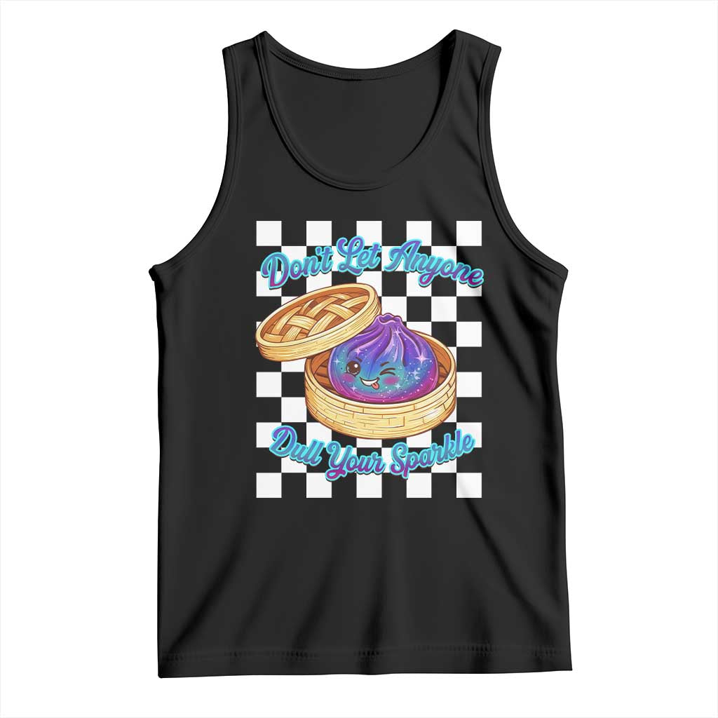 Kawaii Glitter Dumpling Graphic Inspirational Quote Tank Top Dont Let Anyone Dull Your Sparkle Cute Bamboo Steamer