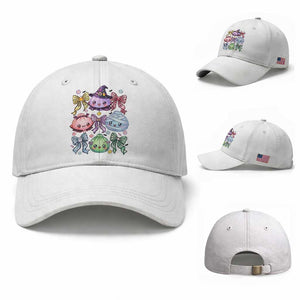 Kawaii Halloween Glitter Dumplings Coquette Bows Graphic Baseball Cap Cute Spooky Witch Mummy Vampire