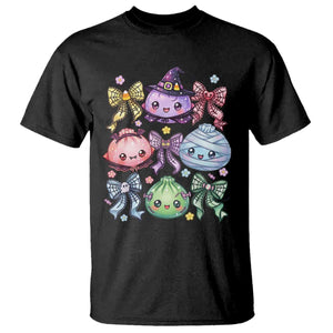 Kawaii Halloween Glitter Dumplings Coquette Bows Graphic T Shirt Cute Spooky Witch Mummy Vampire